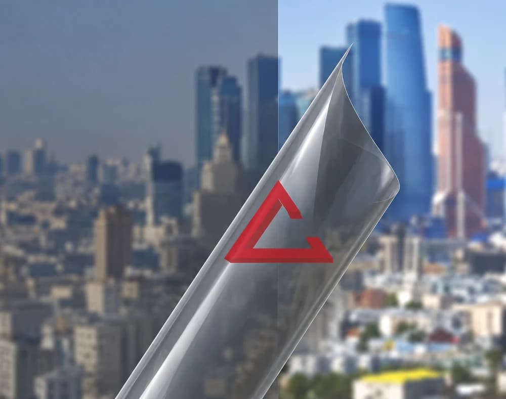 декоративная плёнка серый глянцевый CRYSTAL GREY — тонировка окон квартир, домов и зданий в Москве — главное фото