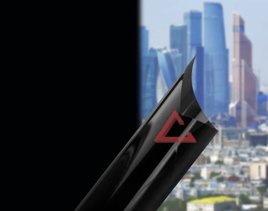 декоративная плёнка чёрный Black Out чёрная непрозрачная — тонировка окон квартир, домов и зданий в Москве