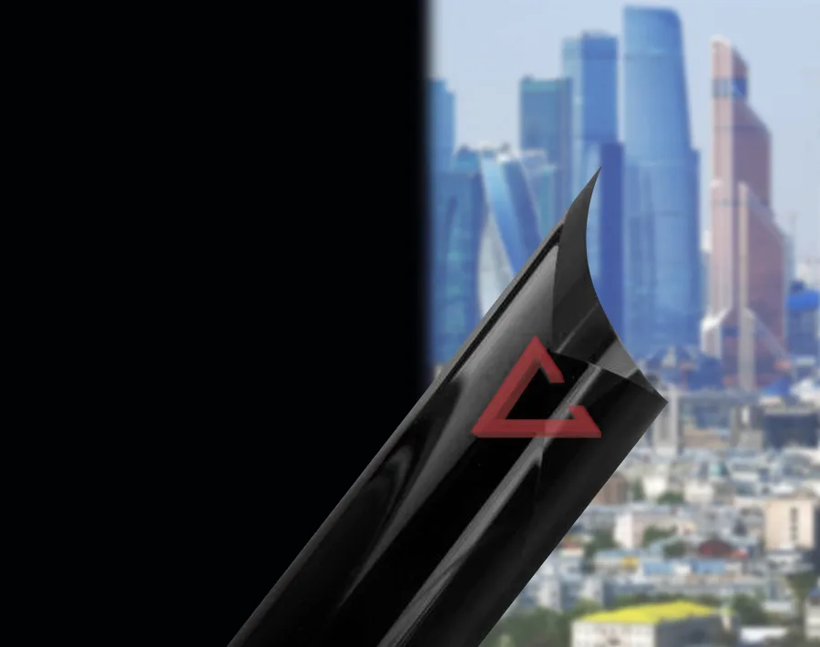 декоративная плёнка чёрный Black Out чёрная непрозрачная — тонировка окон квартир, домов и зданий в Москве