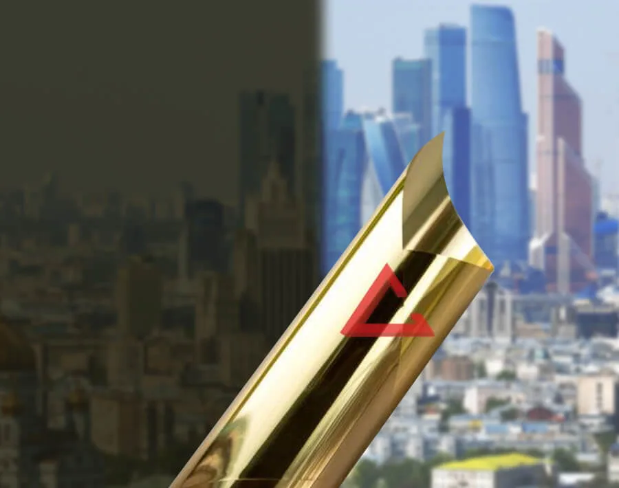 солнцезащитная плёнка золото/серебро R-Gold 15 золото/серебро — тонировка окон квартир, домов и зданий в Москве